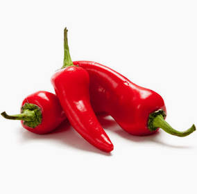 three red Fresno chili peppers